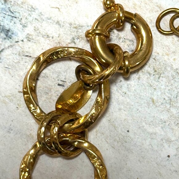 Huge Bellezza Gold Over Solid Bronze Coin Charm Bracelet Eagle Unicorn Lion - Picture 11 of 14